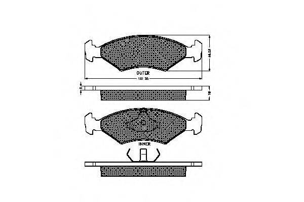 FORD 6 166 952 Комплект гальмівних колодок, дискове гальмо