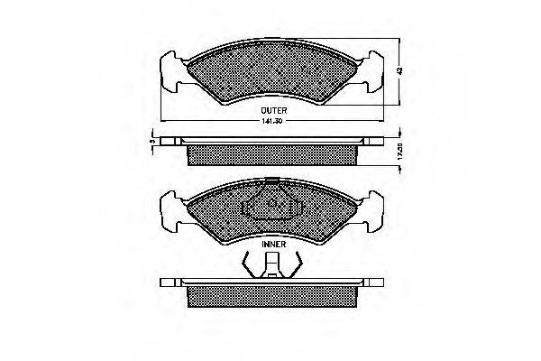 LOBRO 30218 Комплект гальмівних колодок, дискове гальмо