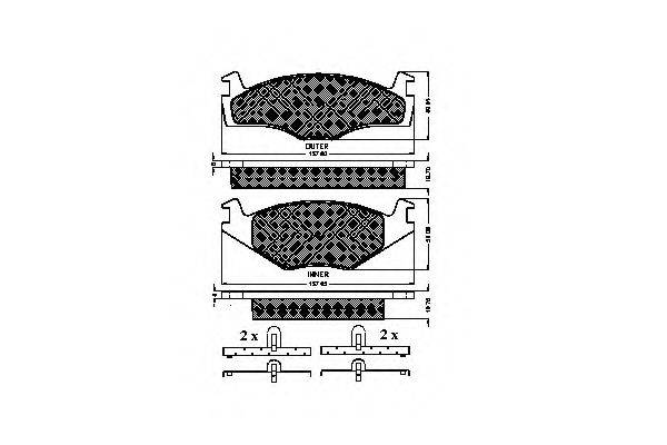 LUCAS ELECTRICAL GDB454 Комплект гальмівних колодок, дискове гальмо