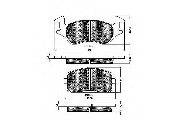 REMSA 105.10 Комплект гальмівних колодок, дискове гальмо