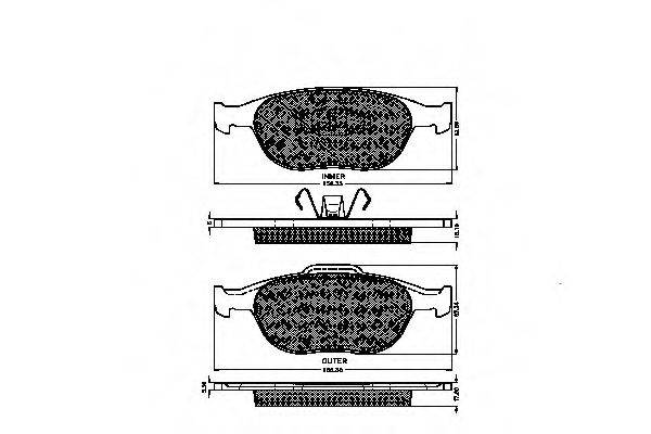 FORD 2T14-2K021-AC Комплект гальмівних колодок, дискове гальмо