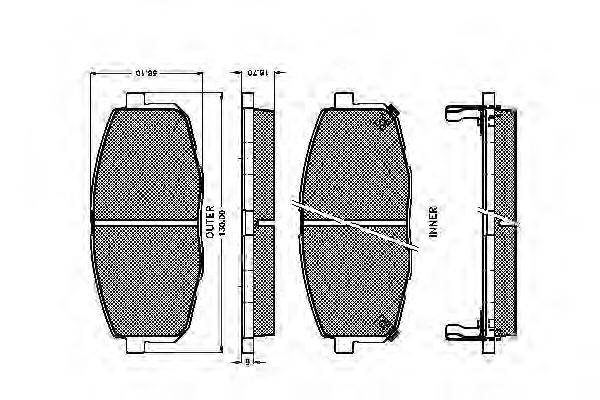 HYUNDAI 58101-1HA00 Комплект гальмівних колодок, дискове гальмо
