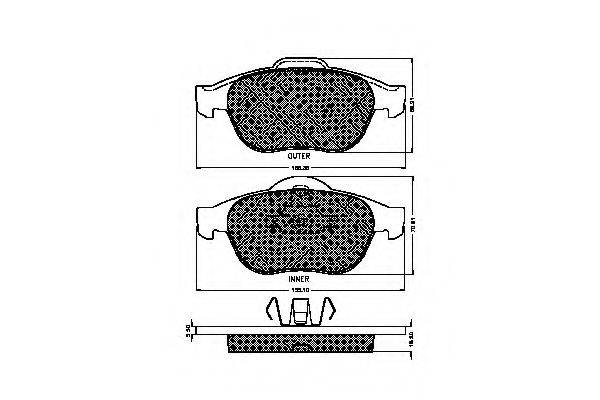 SPIDAN 32828 Комплект гальмівних колодок, дискове гальмо