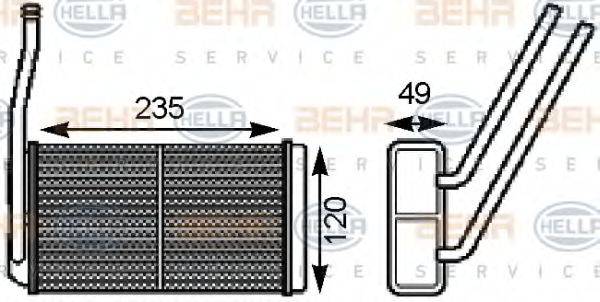 BEHR HELLA SERVICE 8FH351000161 Теплообмінник, опалення салону