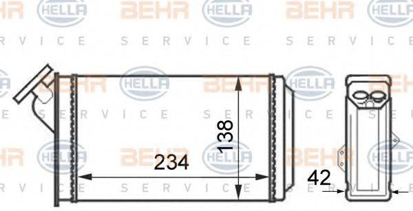 BEHR HELLA SERVICE 8FH351024321 Теплообмінник, опалення салону