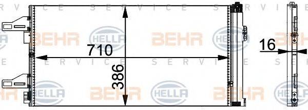 BEHR HELLA SERVICE 8FC351301601 Конденсатор, кондиціонер