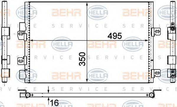 BEHR HELLA SERVICE 8FC351306611 Конденсатор, кондиціонер