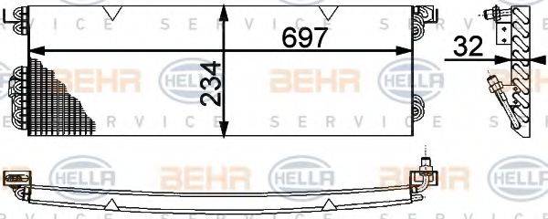 BEHR HELLA SERVICE 8FC351317121 Конденсатор, кондиціонер