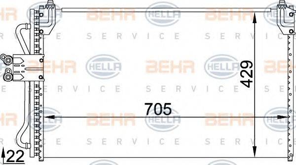 BEHR HELLA SERVICE 8FC351318321 Конденсатор, кондиціонер