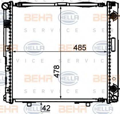 BEHR HELLA SERVICE 8MK376712444 Радіатор, охолодження двигуна