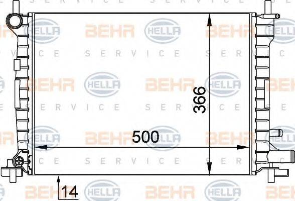 BEHR HELLA SERVICE 8MK376715621 Радіатор, охолодження двигуна