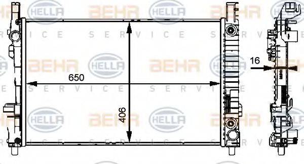 BEHR HELLA SERVICE 8MK376721034 Радіатор, охолодження двигуна