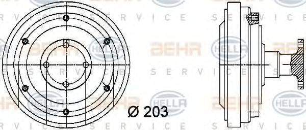 BEHR HELLA SERVICE 8MV376731351 Зчеплення, вентилятор радіатора