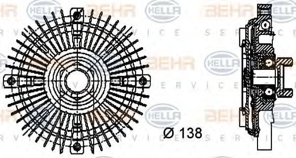 BEHR HELLA SERVICE 8MV376732201 Зчеплення, вентилятор радіатора