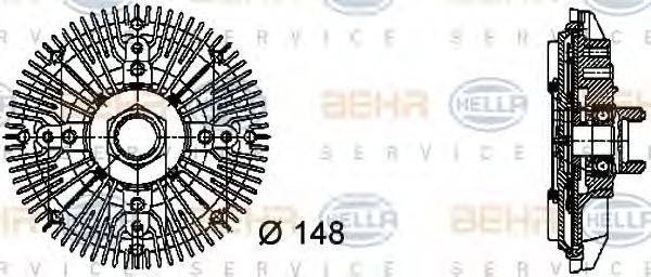 BEHR HELLA SERVICE 8MV376732411 Зчеплення, вентилятор радіатора