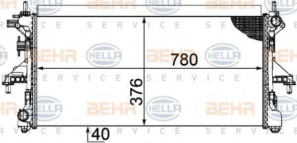 BEHR HELLA SERVICE 8MK376753621 Радіатор, охолодження двигуна