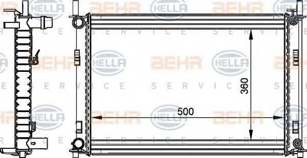 BEHR HELLA SERVICE 8MK376764301 Радіатор, охолодження двигуна