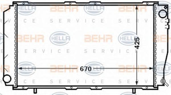 BEHR HELLA SERVICE 8MK376772601 Радіатор, охолодження двигуна