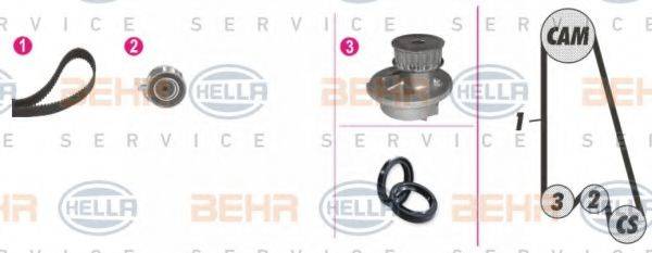 BEHR HELLA SERVICE 8MP376800801 Водяний насос + комплект зубчастого ременя