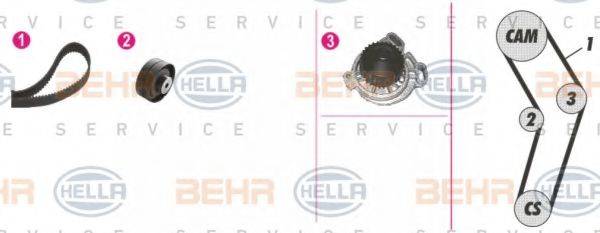 BEHR HELLA SERVICE 8MP376807851 Водяний насос + комплект зубчастого ременя
