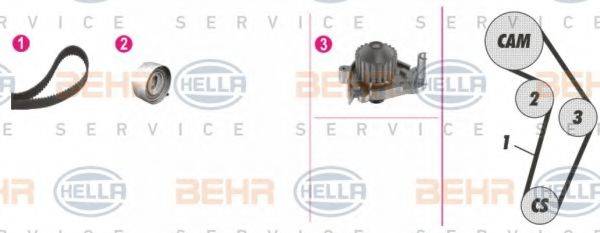 BEHR HELLA SERVICE 8MP376808831 Водяний насос + комплект зубчастого ременя