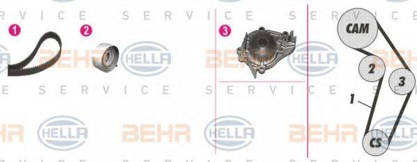BEHR HELLA SERVICE 8MP376808841 Водяний насос + комплект зубчастого ременя