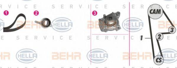 BEHR HELLA SERVICE 8MP376808871 Водяний насос + комплект зубчастого ременя