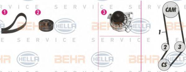 BEHR HELLA SERVICE 8MP376815821 Водяний насос + комплект зубчастого ременя