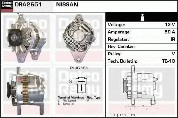 NISSAN 23100-H7703XA Генератор