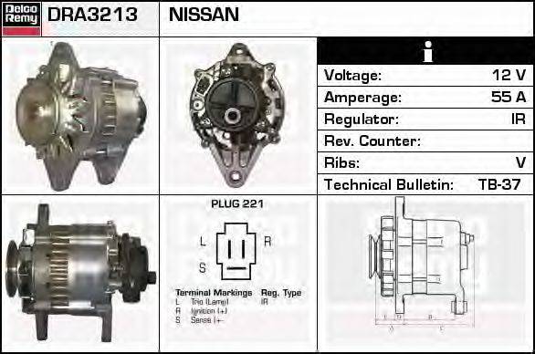 NISSAN 23100-W1702 Генератор