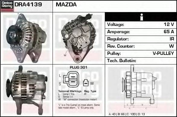 MAZDA B61P-18-300EX Генератор