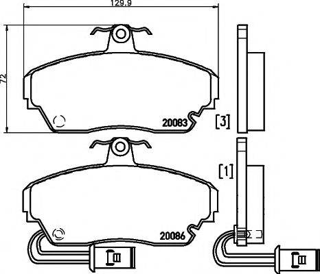 PAGID 20083 Комплект гальмівних колодок, дискове гальмо