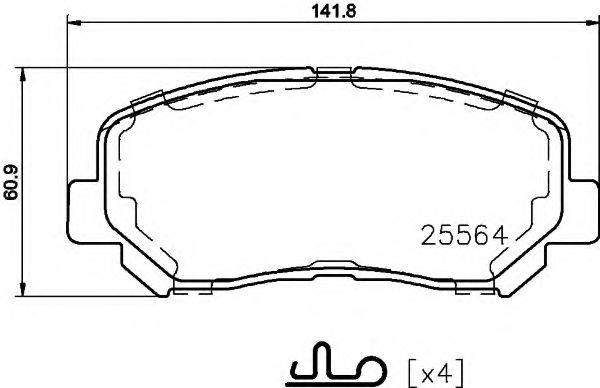 JEEP 68225170AA Комплект гальмівних колодок, дискове гальмо