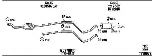 WALKER PE30693 Система випуску ОГ