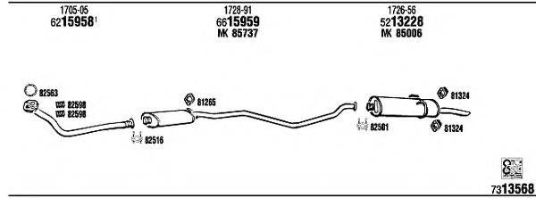 WALKER PE40529 Система випуску ОГ