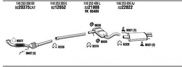 WALKER VW21019 Система випуску ОГ