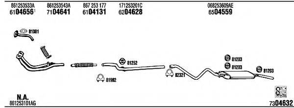 WALKER VW35155 Система випуску ОГ