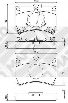 MAPCO 180756 Комплект гальмівних колодок, дискове гальмо