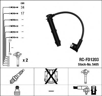 FORD 91XF-12286-AC Комплект дротів запалювання
