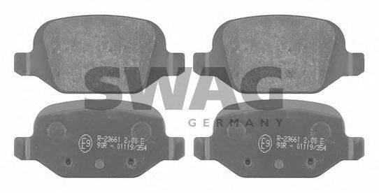 SWAG 23661 Комплект гальмівних колодок, дискове гальмо