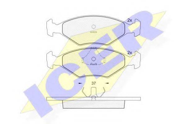 ICER 21194 Комплект гальмівних колодок, дискове гальмо