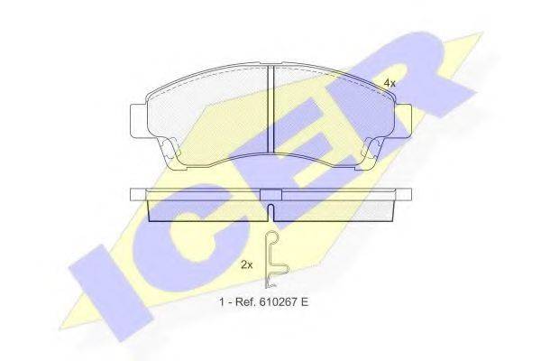 ICER 141324 Комплект гальмівних колодок, дискове гальмо