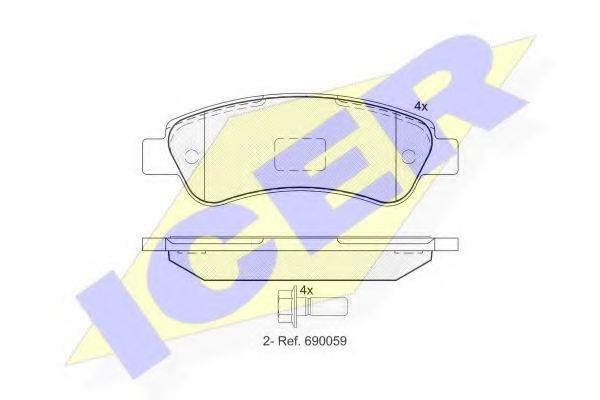 ICER 141804 Комплект гальмівних колодок, дискове гальмо