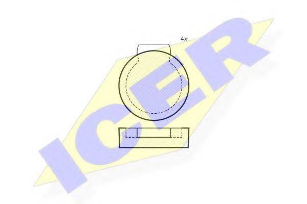 ICER 180202 Комплект гальмівних колодок, дискове гальмо