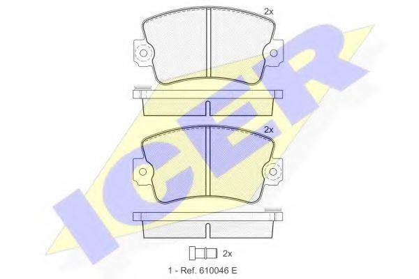 ICER 180257 Комплект гальмівних колодок, дискове гальмо