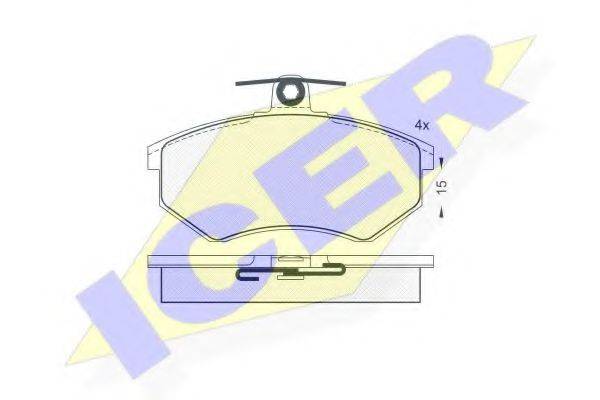 ICER 180835 Комплект гальмівних колодок, дискове гальмо