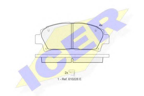 ICER 181169 Комплект гальмівних колодок, дискове гальмо