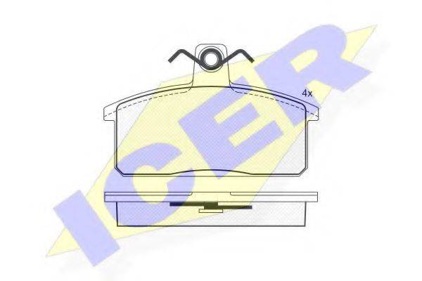 ICER 181355 Комплект гальмівних колодок, дискове гальмо