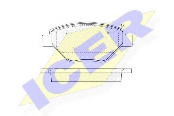 ICER 23934 Комплект гальмівних колодок, дискове гальмо