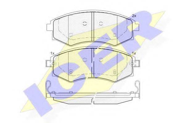 ICER 181716 Комплект гальмівних колодок, дискове гальмо